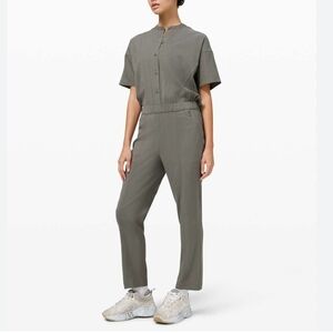 lululemon athletica Olive Utility Short-Sleeve Jumpsuit Size 8